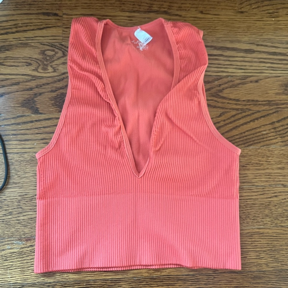 Urban Outfitters Coral V Cut Tank Top